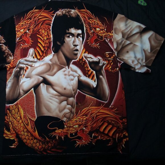 Vintage Y2K Bruce Lee Enter The Dragon Button Shirt - Picture 9 of 9